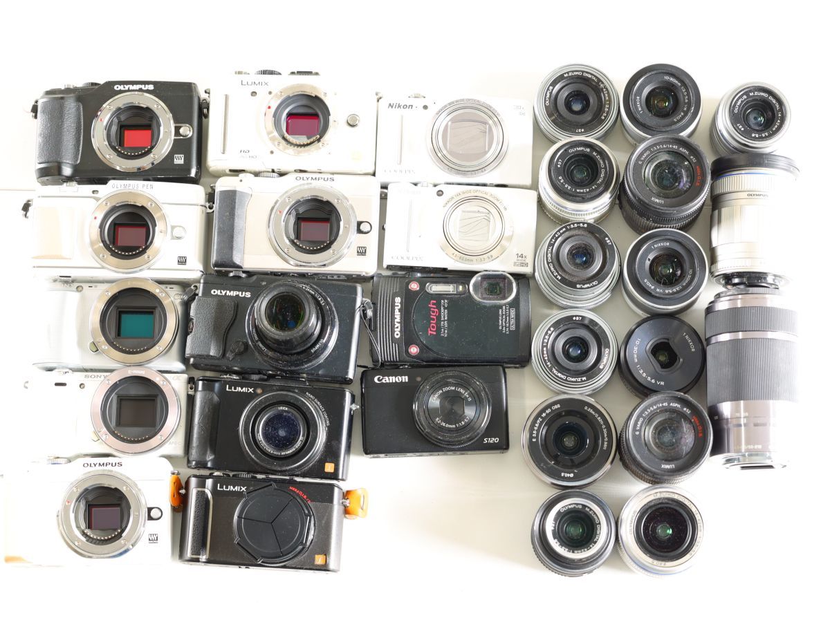 19 29点まとめ OLYMPUS SONY Nikon Panasonic ミラーレス一眼 コンデジ レンズ デジタルカメラ まとめ まとめて 大量 セット_画像1