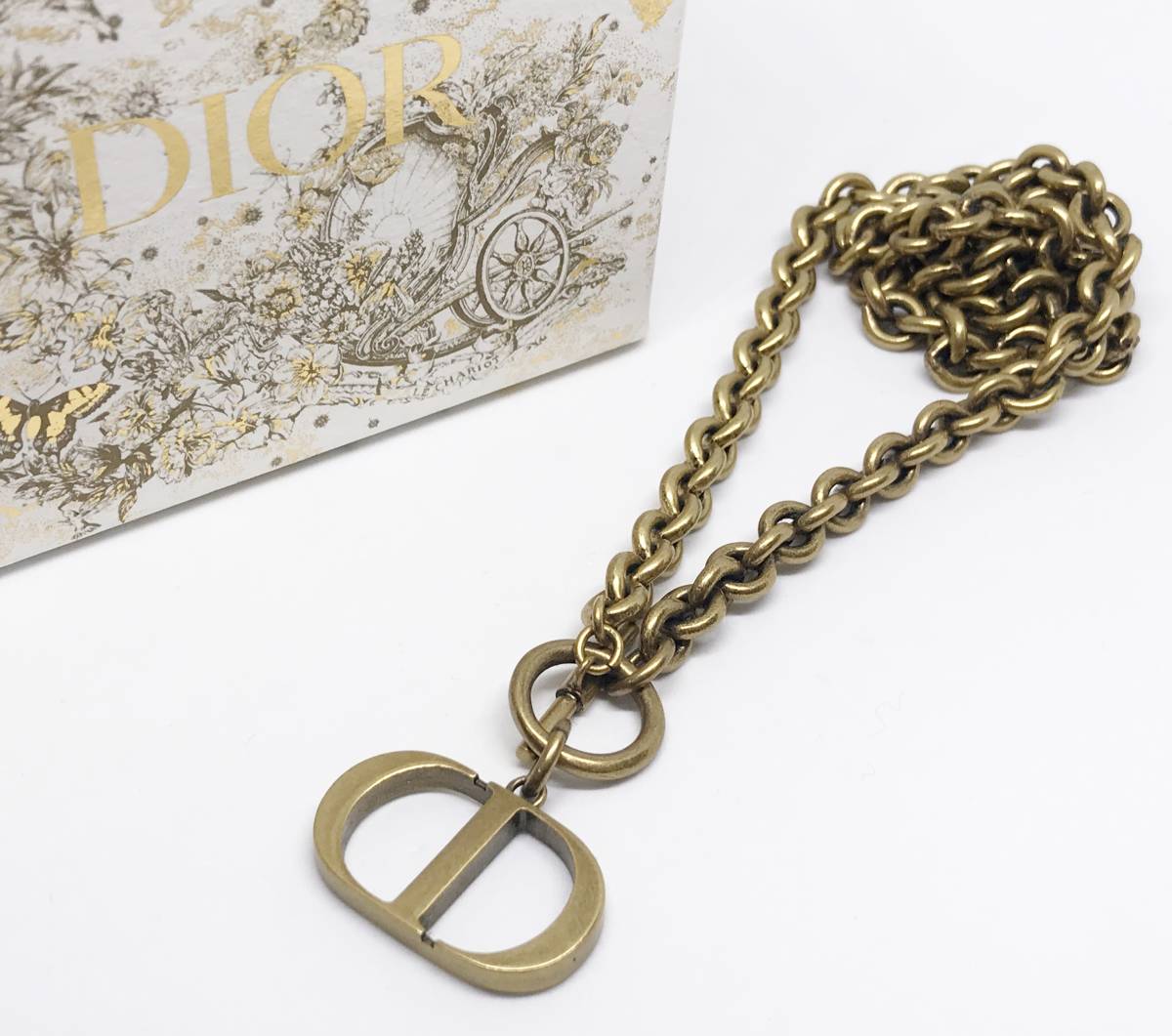 Christian Dior ディオール CDロゴ ネックレス ゴールド ペンダント チョーカー アクセサリー オールドディオールの画像1