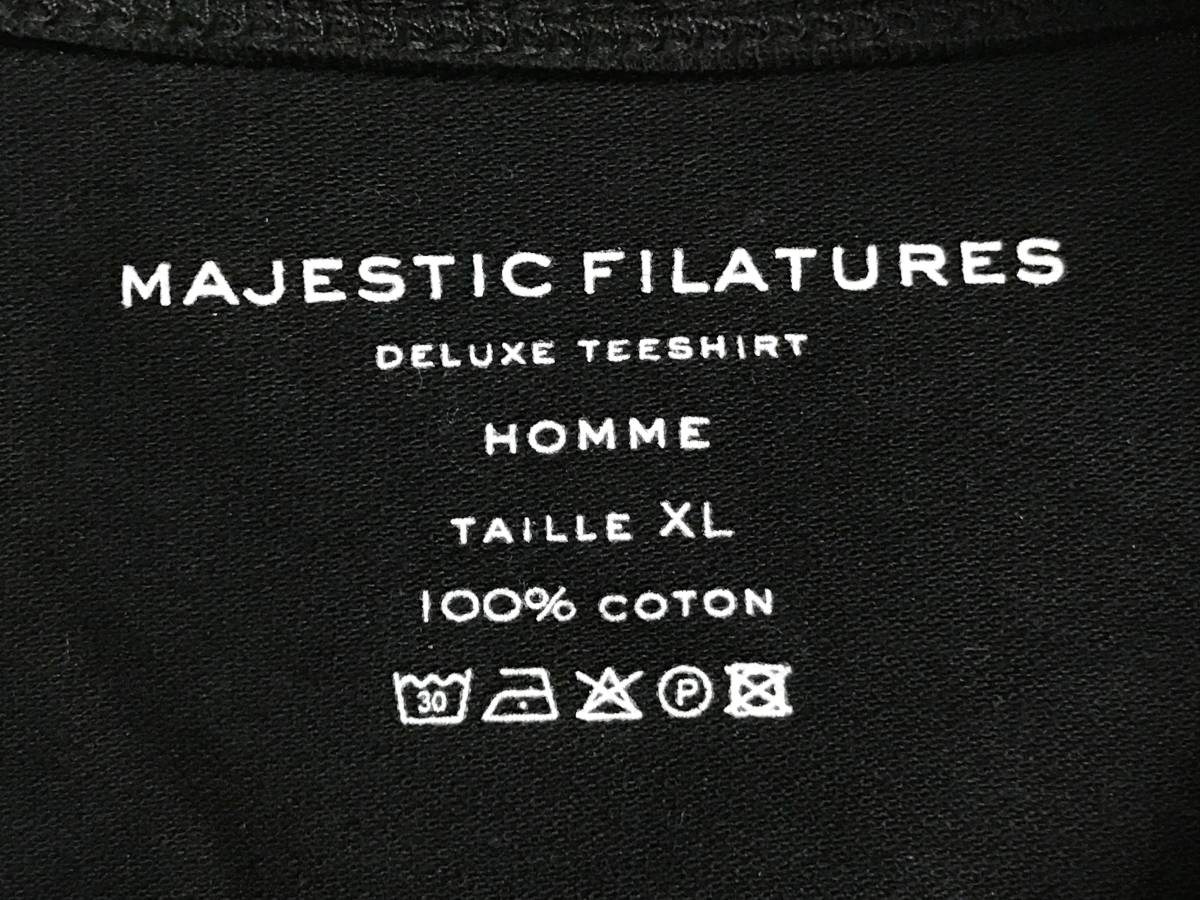 XLサイズ◆MAJESTIC FILATURES マジェスティックフィラチュール ロングスリーブカットソー deluxe teeshirt HOMME XL 黒 長袖 Tシャツ_画像5