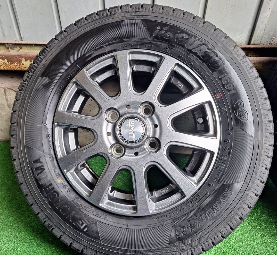 145/80R12（80/78N　LT）　YOKOHAMA/ICE　GUARD　IG91【2018年】社外アルミ　12×3.50B　ET44　4H/100　4本セット！_画像5