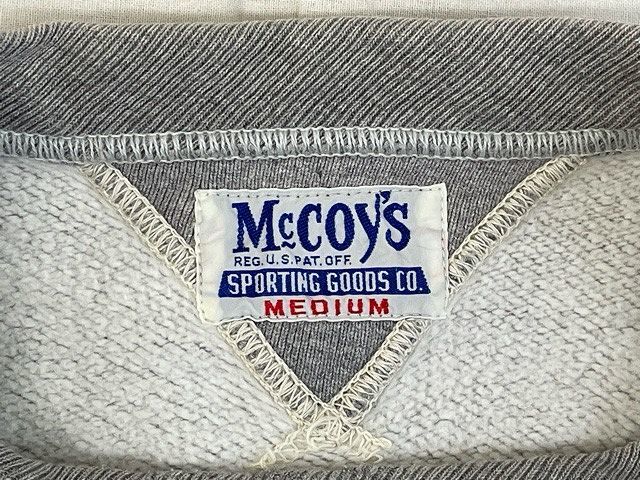 THE REAL McCOY'S リアルマッコイズ McCoy's SPORTING GOODS 両V スウェット セットイン 2本針 グレー サイズM [d6-0011]_画像4