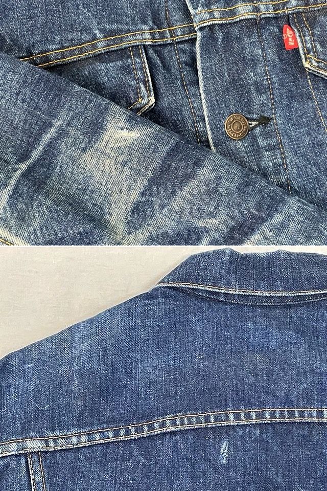 70's 米国製 ビンテージ リーバイス LEVI'S デニムジャケット 70505 -0317 4th ケアタグ ブランケット 着丈60 身幅58 46-44位 [ta-0950]_画像7