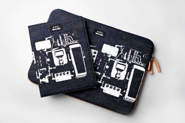 新品 レア 貴重 A.P.C. × incase コラボ Apple iPad ケース カバー デニム レザー インディゴ Mac インケース APC アーペーセー @b113_画像9