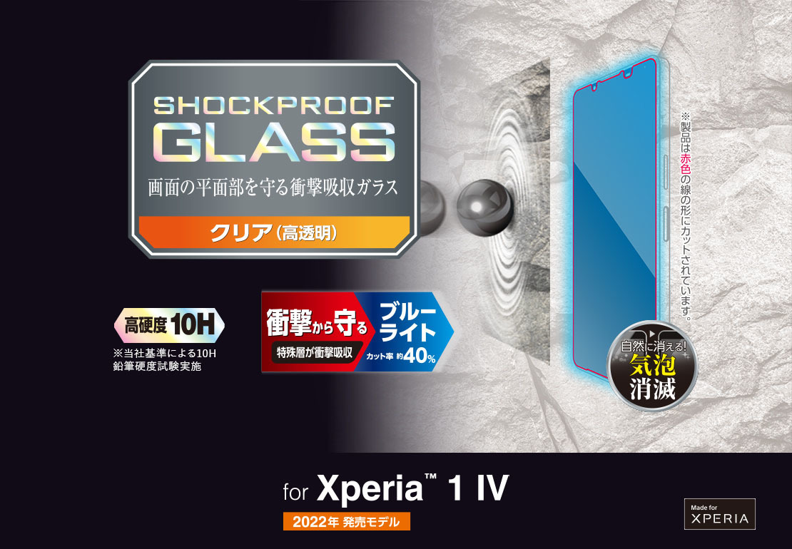 Xperia 1 IV 強化ガラスフィルム ZEROSHOCK 液晶平面保護 ブルーライトカット シールシート 高透明 指紋防止 エレコム SO-51C SOG06 952_画像6