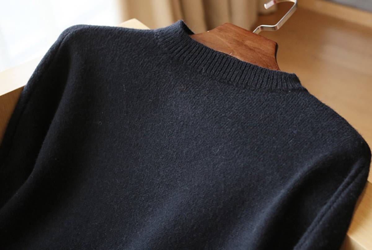     原文:さん着用完売のカシミヤ ウール 暖かい シンプル かっこいい　ドルマン型オーバーサイズ　ニットセーター ブルー藍1点のみ高級感満載