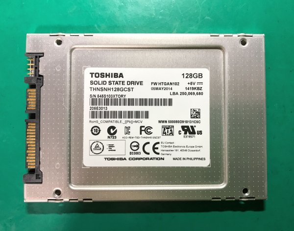 TOSHIBA / SOLID STATE DRIVE / THNSNH128GCST / 7mm / 128GB【正常】_画像1