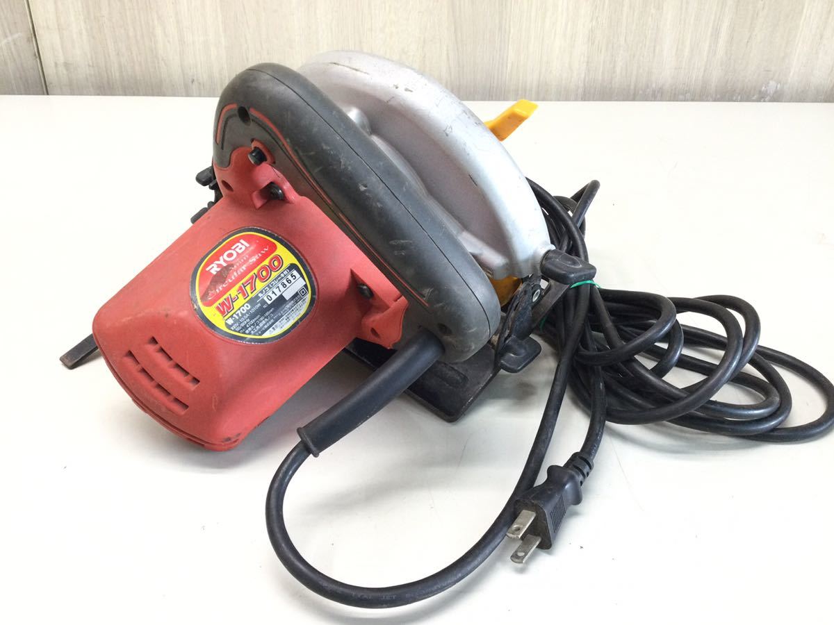 (D114) ★☆RYOBI 165 mm Circular Saw W-1700 ブレーキ付 マルノコ 丸鋸 丸のこ のこ 木工 電動 工具 電気 大工道具 DIY 動作確認済み_画像2