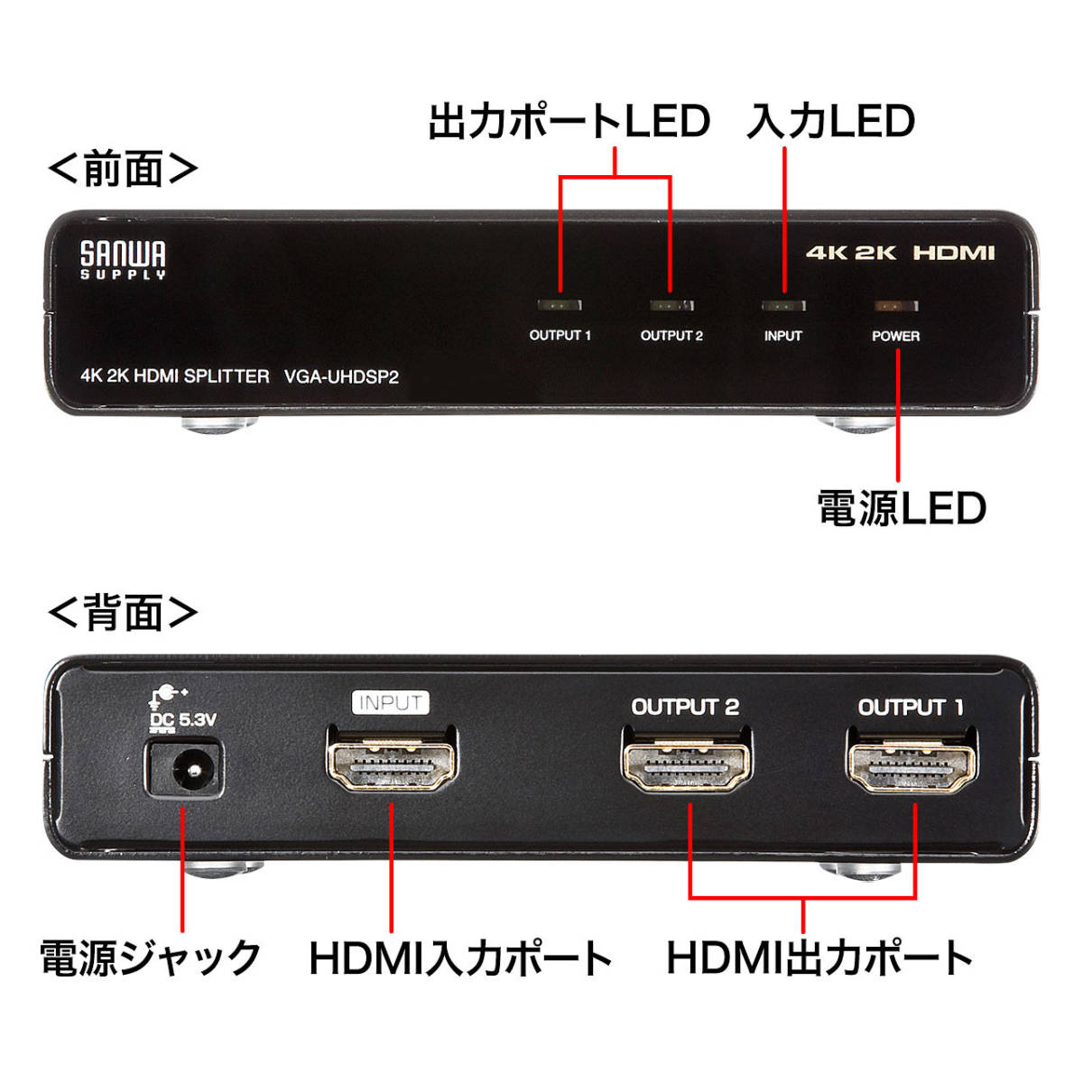 ★☆★新品未使用　サンワサプライ 4K2K対応HDMI分配器(2分配) VGA-UHDSP2★☆★_画像7