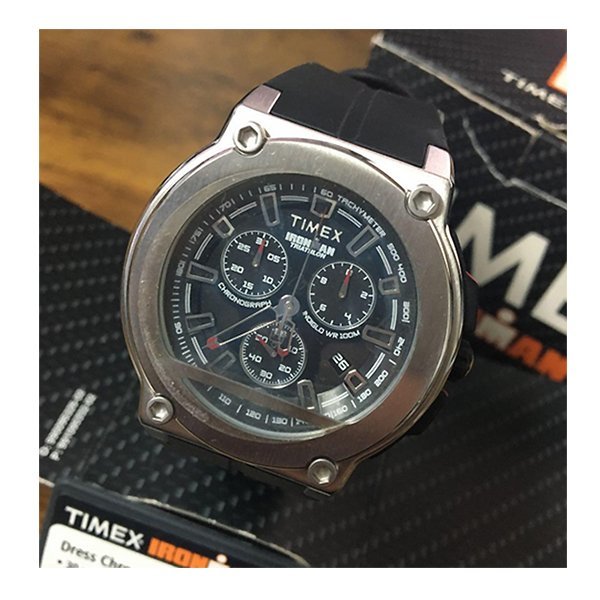 １円～未使用品／訳あり　タイメックス　TIMEX　アイアンマン　メンズ腕時計　IRONMAN　T5K354　ラバーベルト　R5.8電池交換済み_画像2