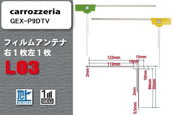 地デジ カロッツェリア carrozzeria 用 フィルムアンテナ GEX-P9DTV 対応 ワンセグ フルセグ 高感度 受信 高感度 受信_画像1