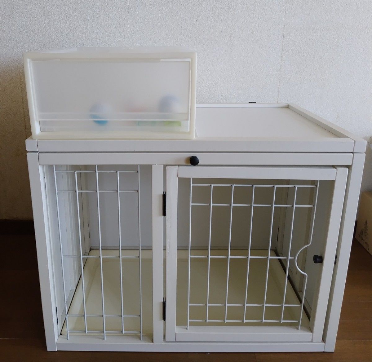 【未使用】おやすみルームケージM ホワイト 木製 小型犬 木製 おやすみルームケージ M 白/ホワイト 小型犬 ペット