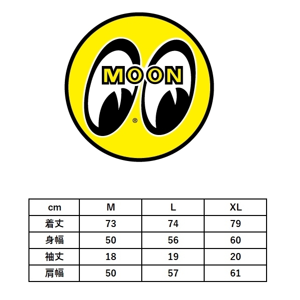 MOONEYES(ムーンアイズ) Mサイズ イクイップド ロゴ Tシャツ MQT-122 ホワイト M MOON Equipped Logo MQT122の画像4