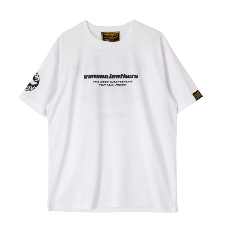 Lサイズ バンソン VANSON ドライ メッシュTシャツ VS23804S ホワイト/ブラック L 吸汗/速乾 DRY MESH T-SHIRTS_画像1