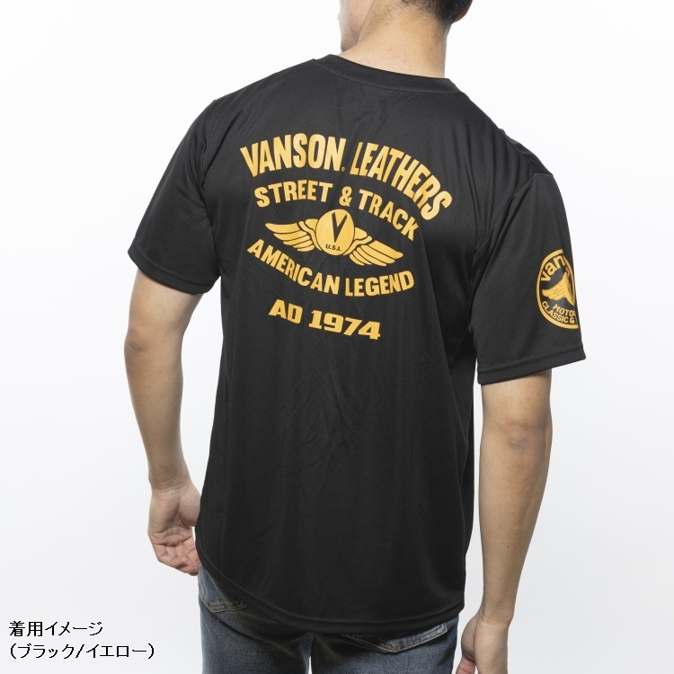 Lサイズ バンソン VANSON ドライ メッシュTシャツ VS23804S ホワイト/ブラック L 吸汗/速乾 DRY MESH T-SHIRTS_画像3