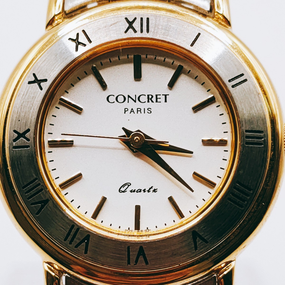 #19 concret コンクレット 腕時計 クウォーツ 3針 白文字盤 シルバー基調 時計 とけい トケイ アクセサリー ヴィンテージ アンティークの画像2
