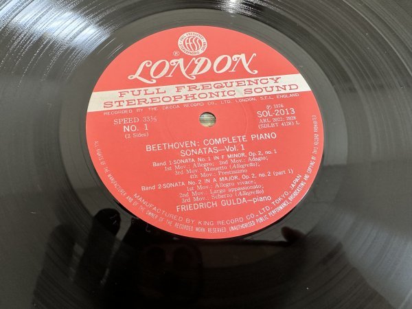 LP 美盤 BEETHOVEN COMPLETE PIANO SONATAS FRIEDRICH GULDA 10枚組 ベートーヴェン クラシック_画像3