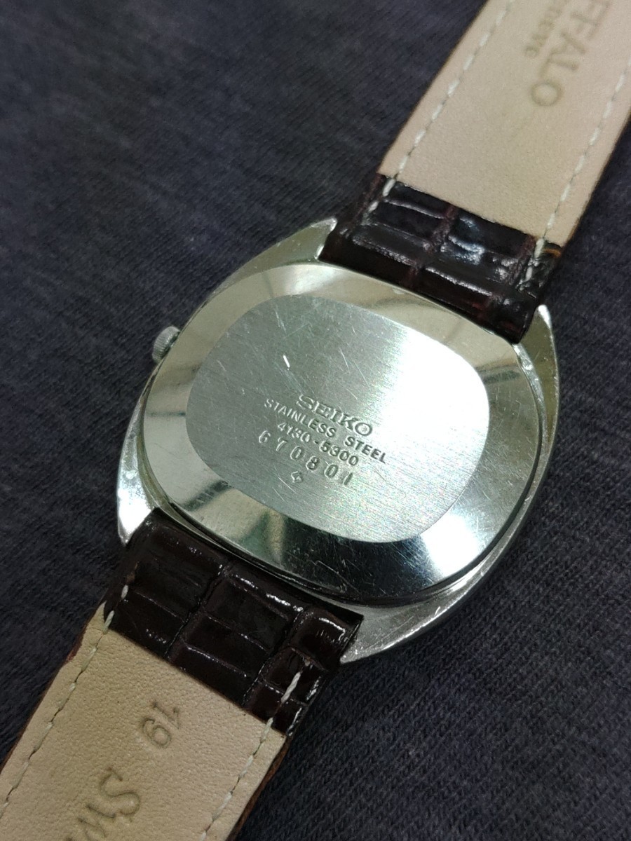 オーバーホール済み・電池交換済み・バンド新品 SEIKO QUARTZ CHARIOT 1977年 4130-5300 セイコー シャリオ ヴィンテージクォーツ_画像5