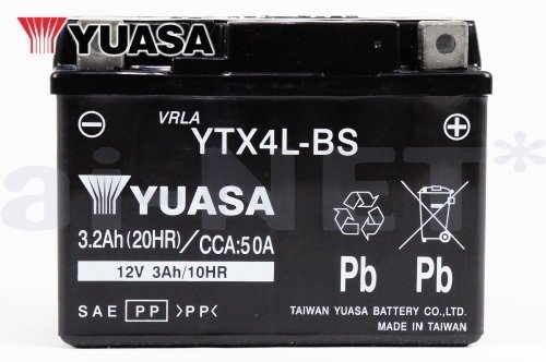 1年保証 充電済み ユアサバッテリー YTX4L-BS リトルカブ/C50用_画像3