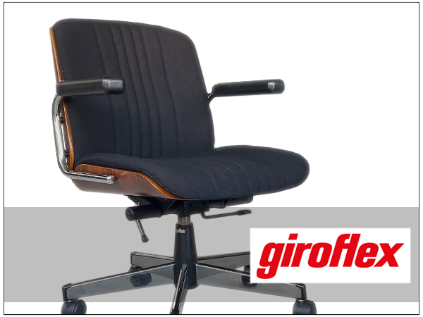 良品 即決☆giroflex ジロフレックス/83 BRASA ブラサ/デスクチェア アームチェア☆ラウンジチェア イームズ ミッドセンチュリー 社長椅子_画像1