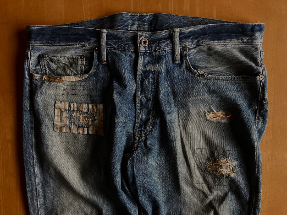 ラルフローレン PATCH WORK BOBBY JEAN 34 POLO by Ralph Lauren デニムパッチワークジーンズRRL_画像5