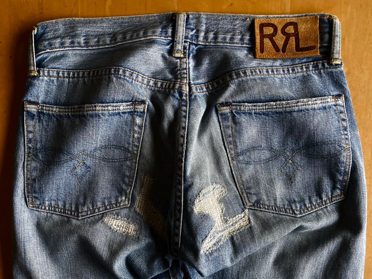 RRL パッチワークローストレートデニム “WYOMING” 29/32 USA製 圧倒的な加工 ラルフローレンビンテージ_画像4