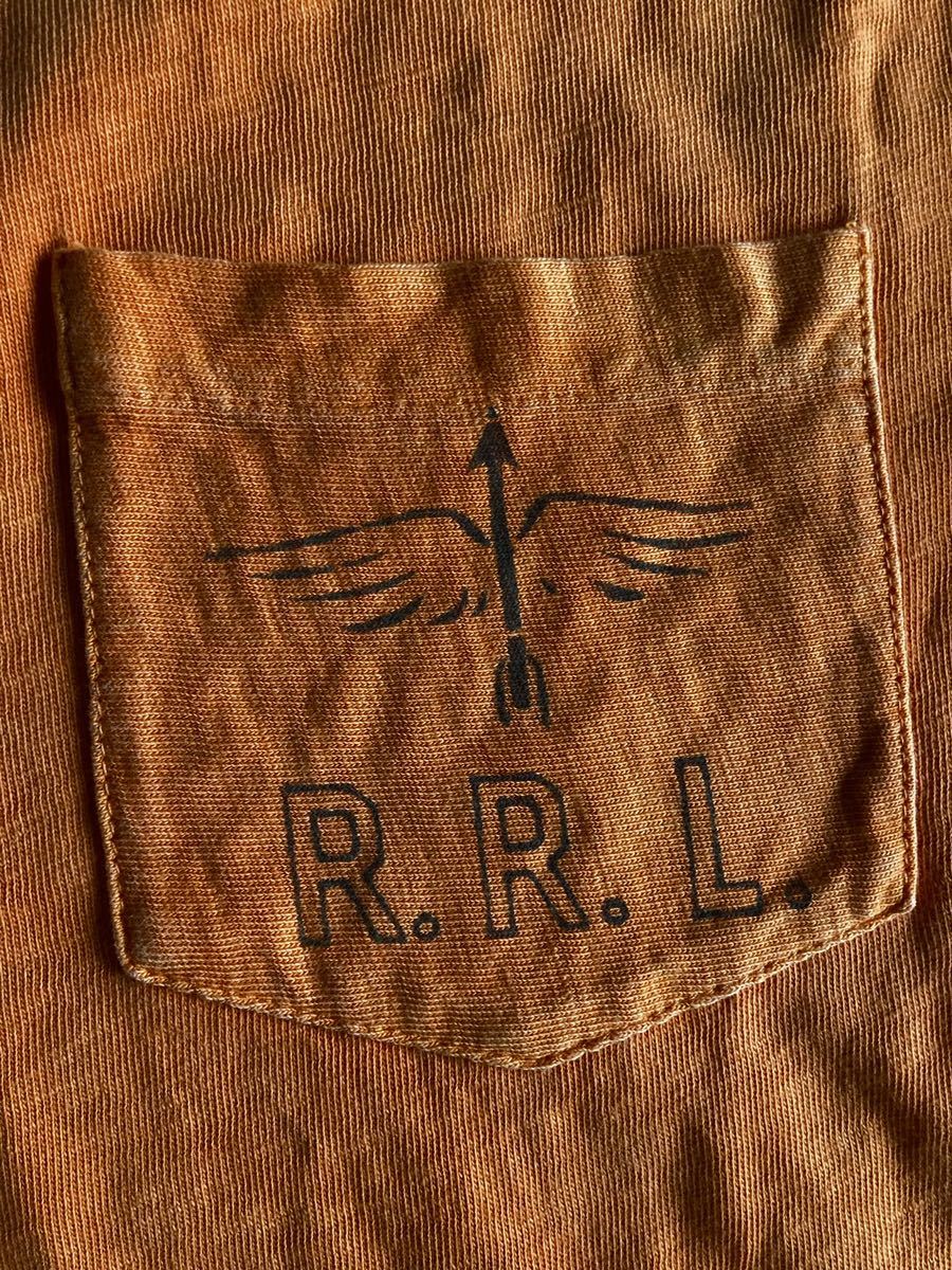 RRL ステンシルロングスリーブシャツ S 全盛期の逸品 ビンテージオレンジ ラルフローレン_画像5