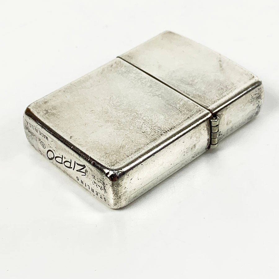 ZIPPO ジッポ STERLING スターリングシルバー 1991 斜め書体 ライター 火花OK [U11644]_画像5