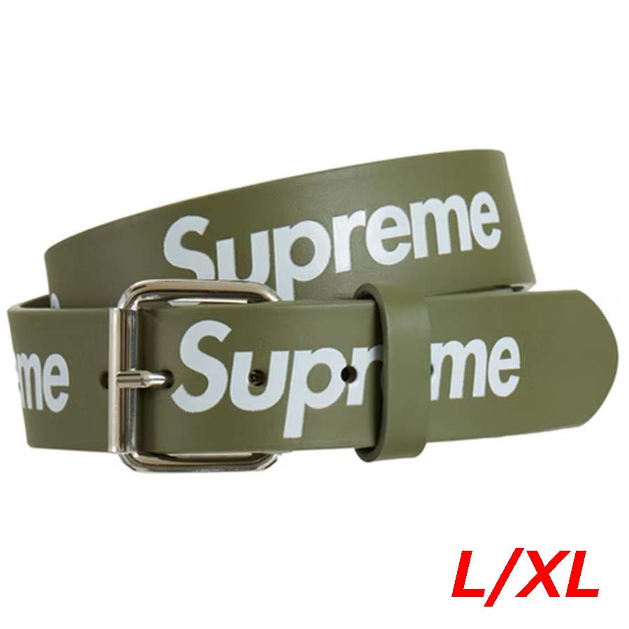 ★新品★Supreme Repeat Leather Belt Olive L/XL[SS22]_画像1