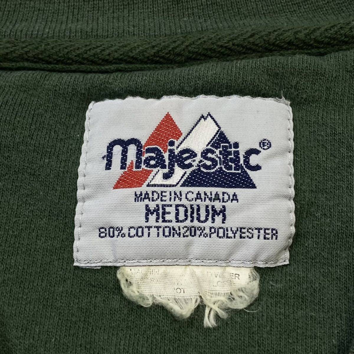 90's古着 カナダ製 Majestic スウェット カレッジロゴトレーナー メンズM 海外古着_画像2