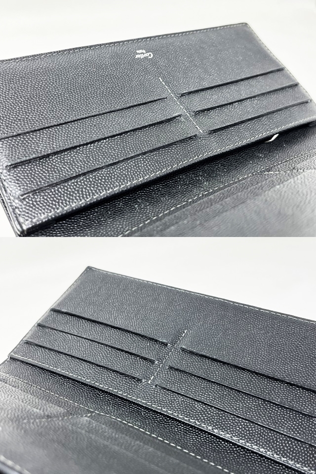 カルティエ サントスライン 二つ折り長財布 カウハイドレザー ブラック 黒 メンズ マチ付き Cartier L3000769_画像9