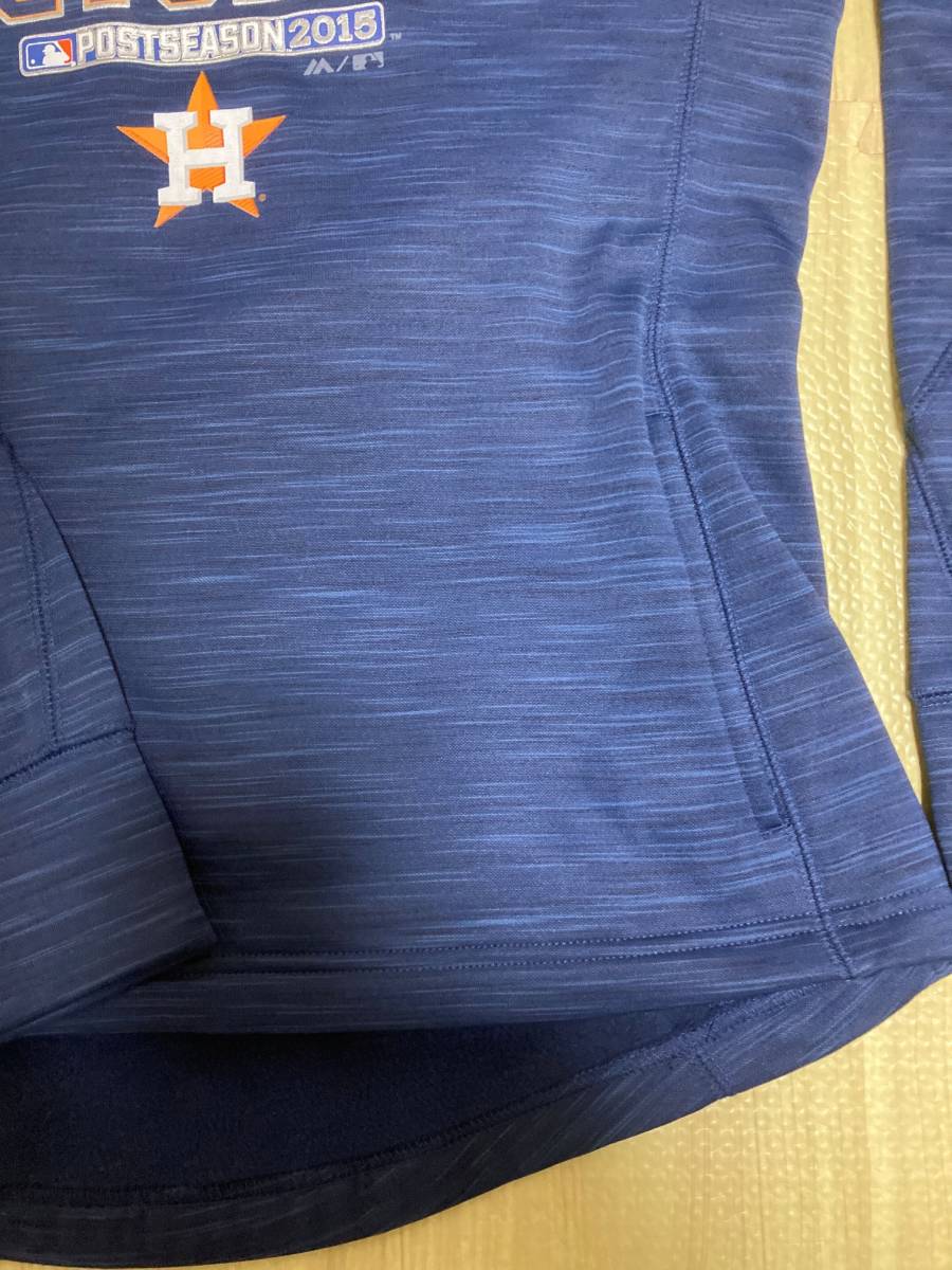 Majestic MLB Houston Astros Postseason Women Half zip Shirt U.S サイズ Large_画像3