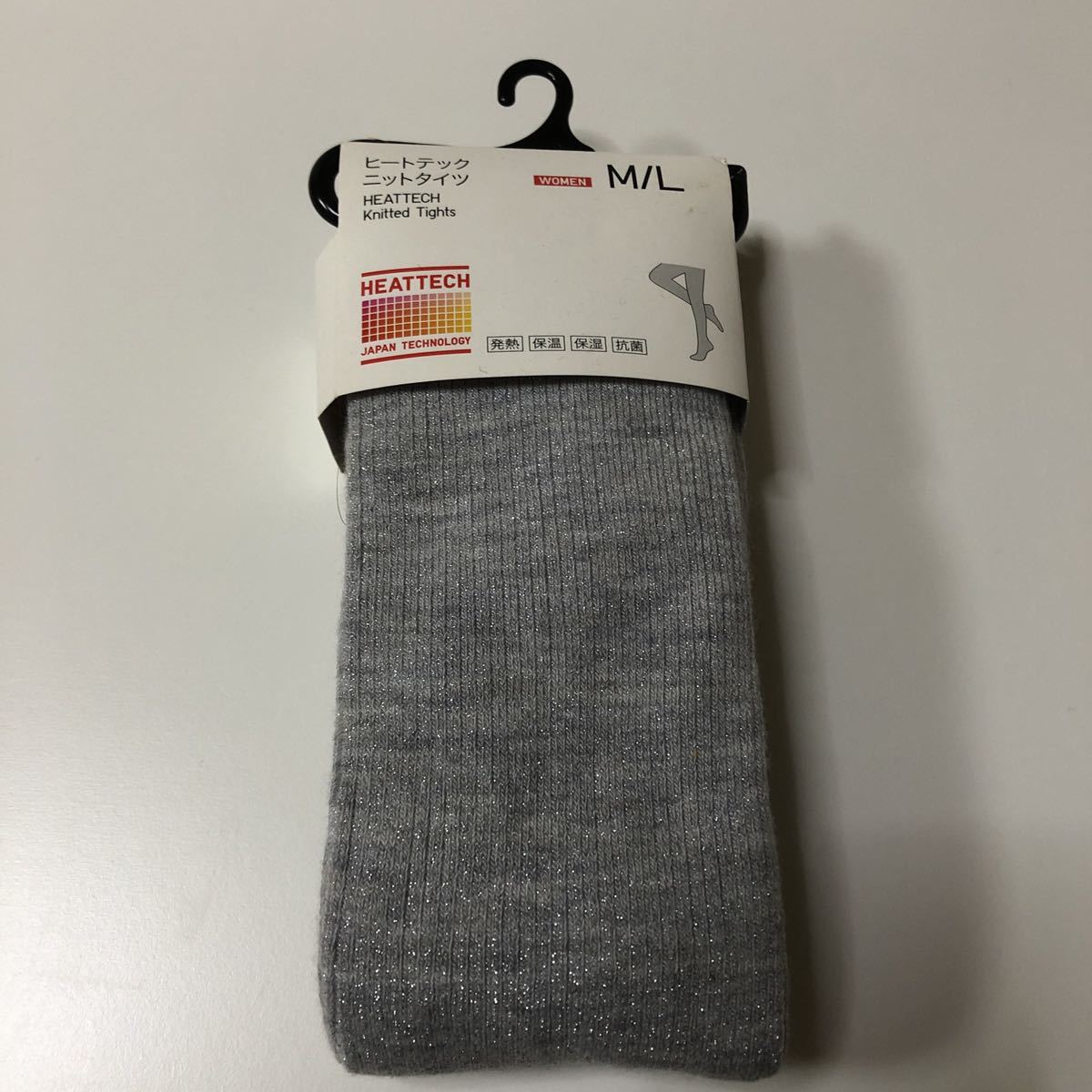 K238 新品　UNIQLO ユニクロ　ヒートテック　タイツ　ラメ　グレー　靴下　ソックス　ファッション雑貨　小物　暖か_画像1