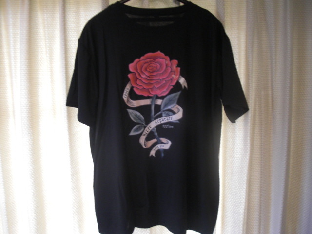 チカーノスタイル薔薇（バラ）半袖プリントTシャツXL・メキシカン・ローライダー・ギャングスタ・送料全国一律￥２３０_存在感のあるバックプリント。