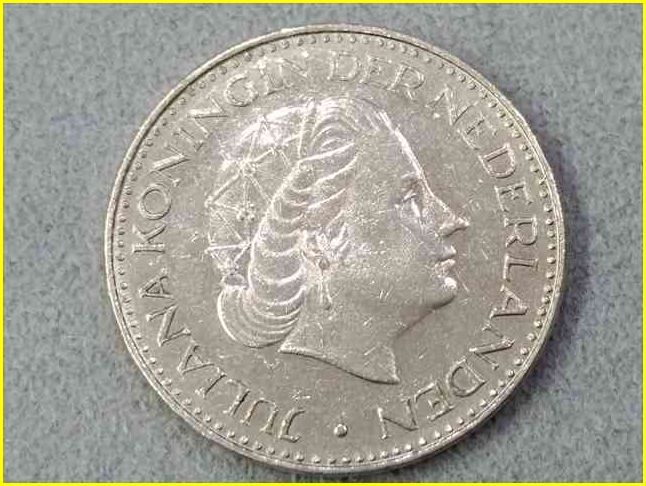 【オランダ 1ギルダー 硬貨/1968年】 1G 旧硬貨/コイン/グルデン/古銭/NEDERLAND_画像4