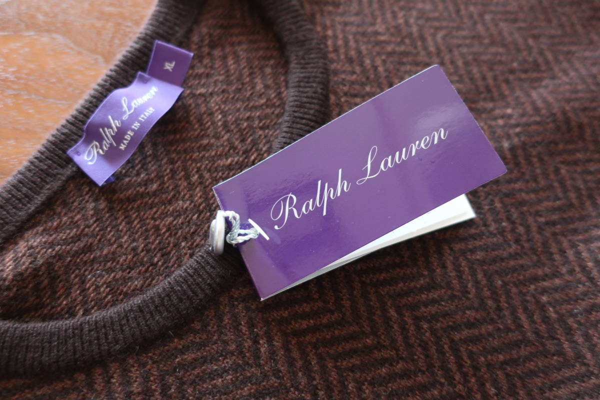 ラルフ ローレン パープル レーベル(RALPH LAUREN PURPLE LABEL); 新品・イタリア製カシミヤ100%セーター・XL _画像4