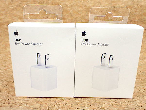 【新品 未開封】2個セット Apple 純正 5W USB電源アダプタ MD810LL/A 充電(NMYT25-10)の画像1