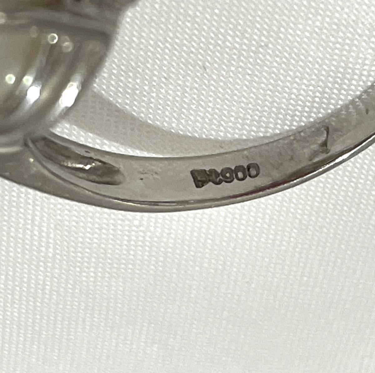 rrkk2351 パール 真珠 ダイヤモンド リング パール11mm玉 刻印 Pt900 ダイヤ0.21ct 重量 9.1ｇ サイズ15 レディース指輪