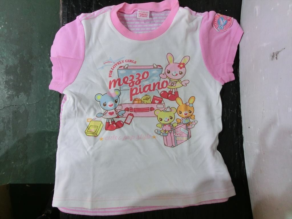 T【Z2-09】【送料無料】mezzo piano メゾピアノ/半袖 Tシャツ/130cm/子ども服/キッズ/トップス/※汚れ有_画像1