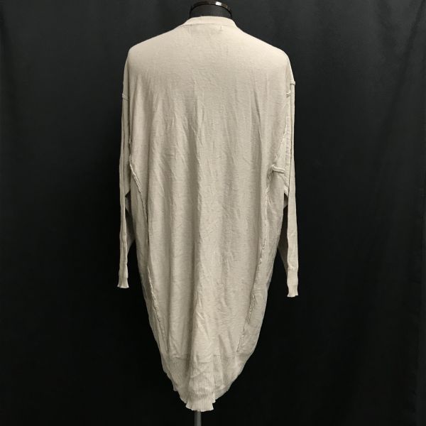 メルシーボークー/mercibeaucoup,★リネン混コットン カーディガン/ロング丈【サイズ1/ライトグレー/gray】cardigan/Tops◆BH388_画像3