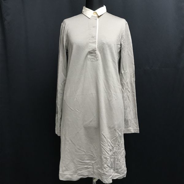 マカフィー/MACPHEE/トゥモローランド★ウール長袖ワンピース【38/レディースM/グレー系/gray】膝丈/薄手/dress◆BH442_画像1