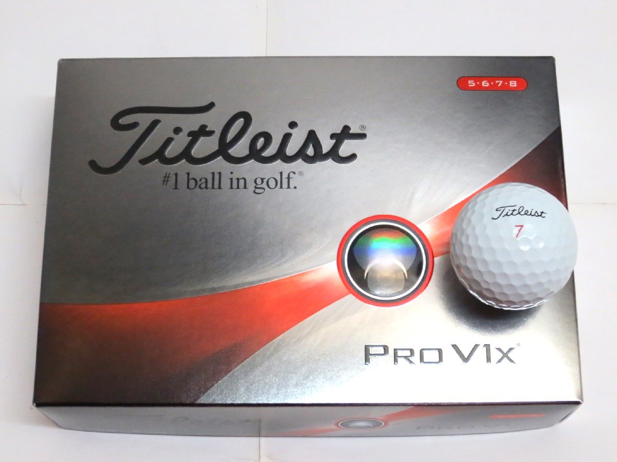 新品★タイトリスト★プロ PRO V1x ボール★2023★ハイナンバー【5・6・7・8】★ホワイト★日本正規品★1箱★12球★送料無料_画像1