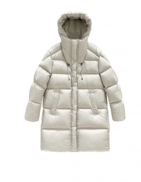 新品暖かいレデイース90％ダウンジャケットフード厚みコートホワイトM