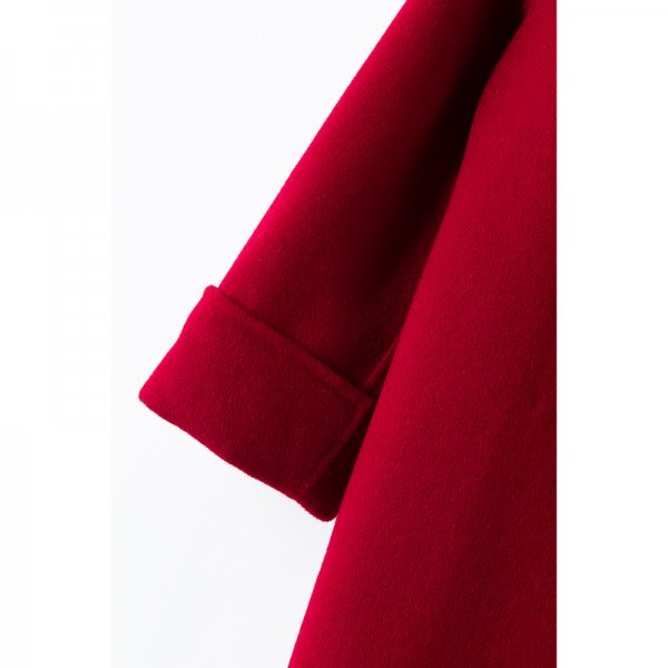 新品暖かいレディース両面100％ウールジャケットレザージャケット赤MーーMY172321216_画像6