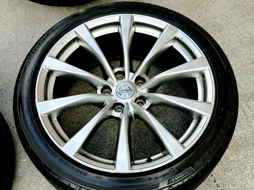 溝有 CKV36 スカイライン 370GT タイプSP 純正 インフィニティ G37 クーペ 225/45R19 245/40R19 4本 軽量 エンケイ フーガ エルグラ 流用の画像4