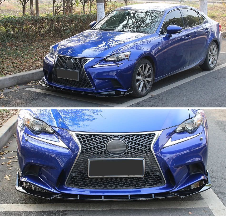 レクサス LEXUS ブラック レッド フロント ハーフ リップ スポイラー ボディキット IS250 IS350 IS300 fスポーツ 2014 2015 2016_画像2