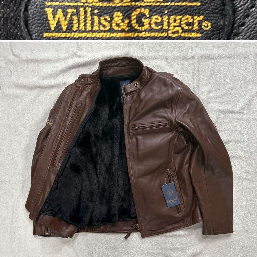 Willis&Geiger WGL-611N BROWN LLサイズ ウィリス&ガイガー 牛革1.3mm厚 ELKレザージャケット 革ジャン インナーベスト 新品 A51215-4_画像1