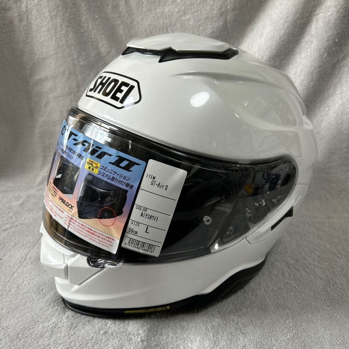 ★新品 SHOEI GT-AIR 2 59cm Lサイズ ショウエイ GTエアー2 ルミナスホワイト フルフェイス ヘルメット 23年製 A51218-5_画像3