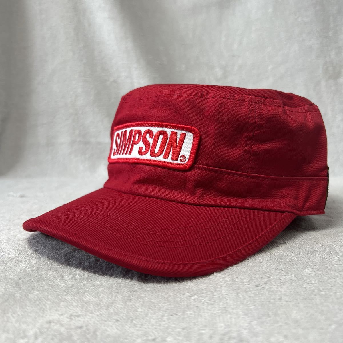 絶版 新品 SIMPSON SC-027 RED シンプソン ワークキャップ コットン 帽子 刺繍ワッペン A51012-3_画像2