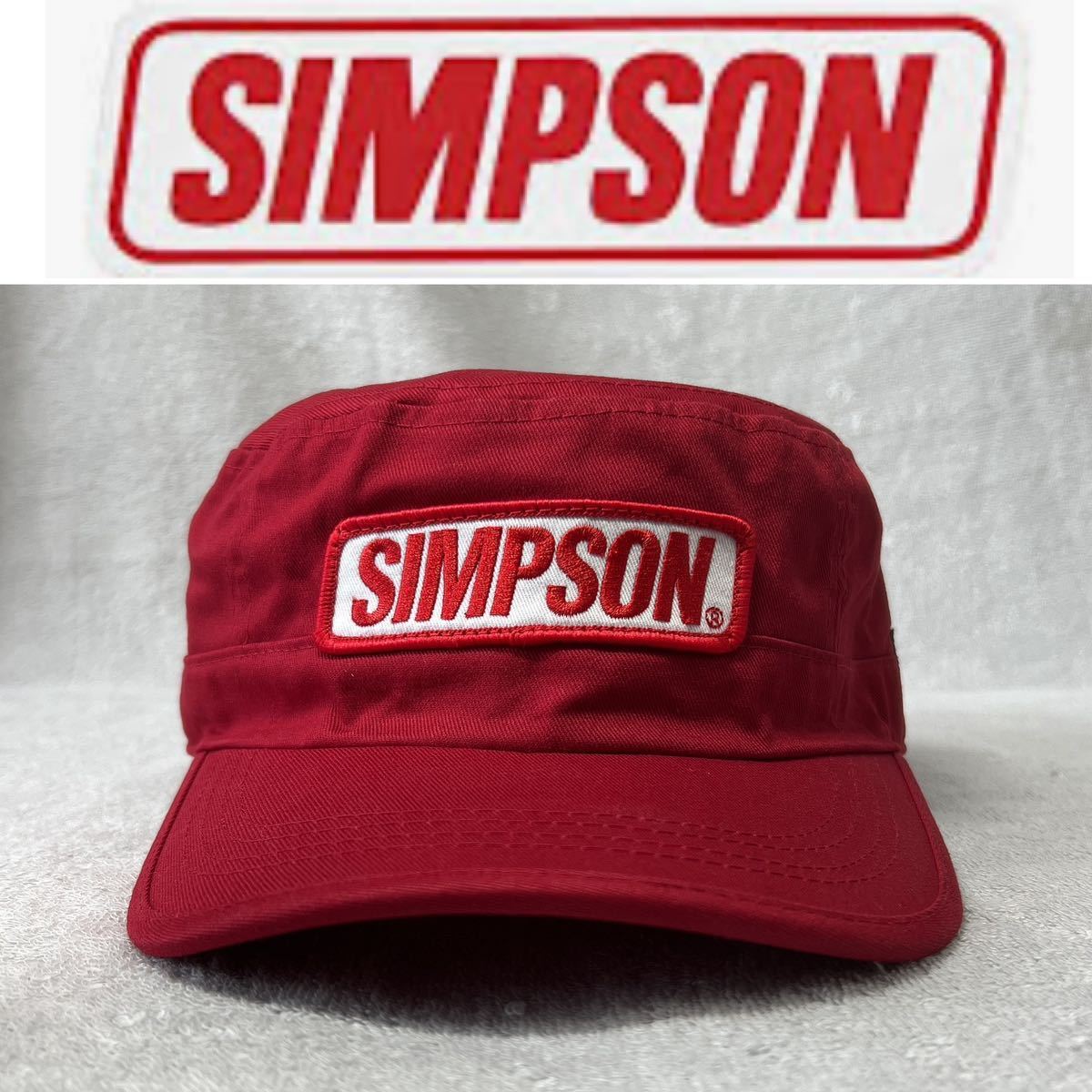 絶版 新品 SIMPSON SC-027 RED シンプソン ワークキャップ コットン 帽子 刺繍ワッペン A51012-3_画像1