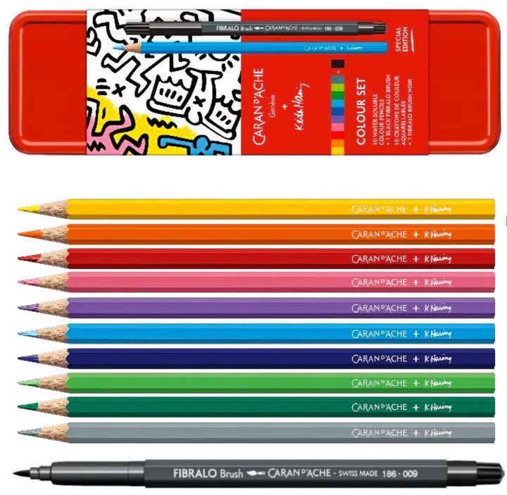★限定品 キース・ヘリング カラーセット スペシャルエディション Colour Set CARAN D'ACHE x Keith Haring 水溶性色鉛筆 フェルトペン 展_画像1